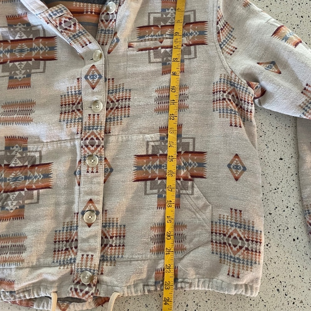 Pendleton Button Front Beach Hoody Double Soft Cotton‎ Aztec Tribal Women's XL - Picture 3 of 6